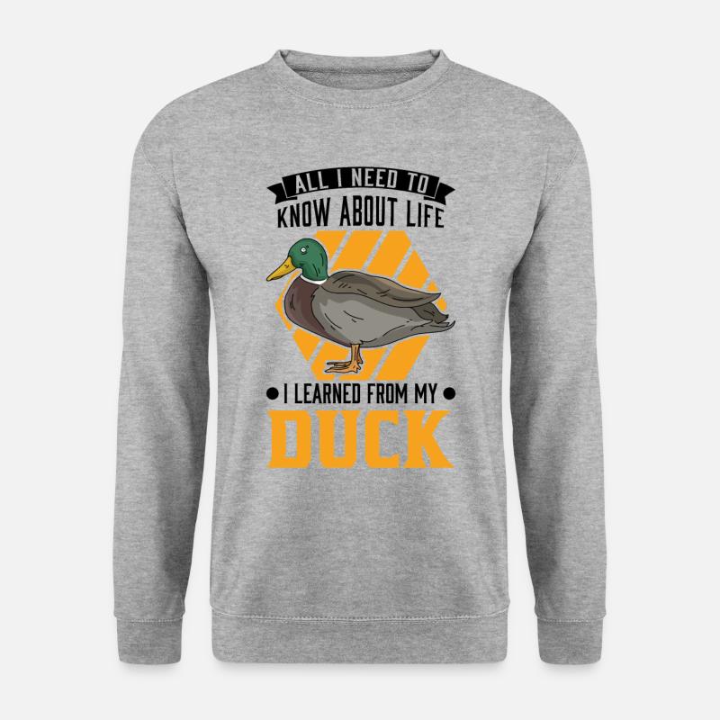 Ente Entenzüchter - Unisex Pullover - Weißgrau meliert