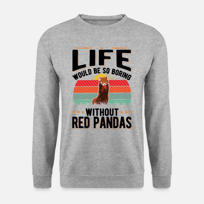Roter Panda Geschenk - Unisex Pullover - Weißgrau meliert