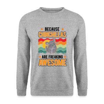 Parce que les chinchillas sont impressionnants - Sweat-shirt Unisexe - gris chiné - Devant - Alina (178cm) & Michal (187cm)