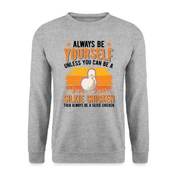 Silk Chicken Silke Chicken - Unisex Sweatshirt - salt & pepper - Front - Alina (178cm) & Michal (187cm)