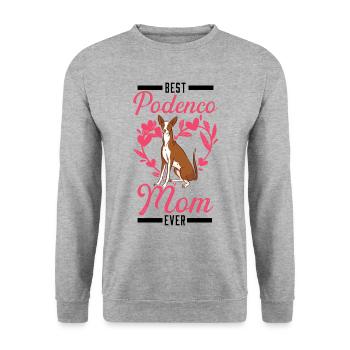 Meilleure maman Podenco de tous les temps - Sweat-shirt Unisexe - gris chiné - Devant - Alina (178cm) & Michal (187cm)