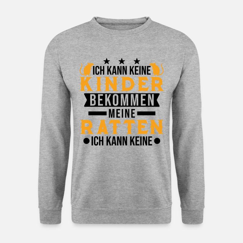 Rattenbesitzer Geschenk Ratte - Unisex Pullover - Weißgrau meliert