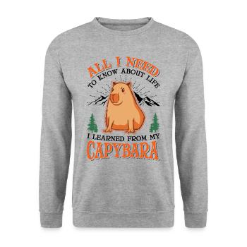 Capybara Wasserschwein Capibara - Unisex Sweatshirt - salt & pepper - Front - Alina (178cm) & Michal (187cm)