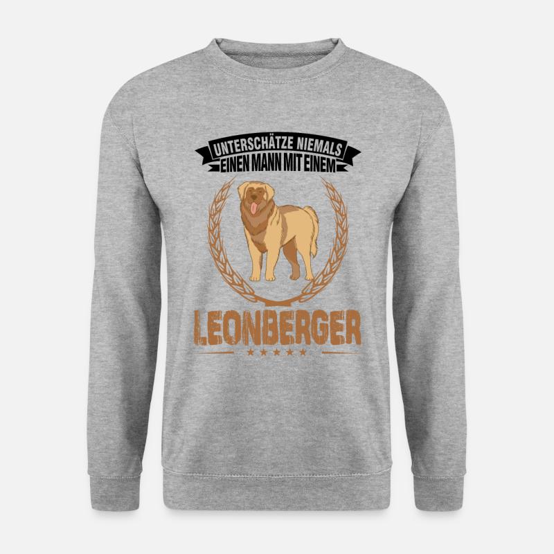 Leonberger Mann - Unisex Pullover - Weißgrau meliert