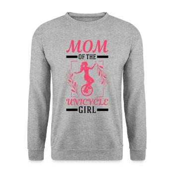 Mom of the Unicycle Girl Einrad Mama - Unisex Sweatshirt - salt & pepper - Front - Alina (178cm) & Michal (187cm)