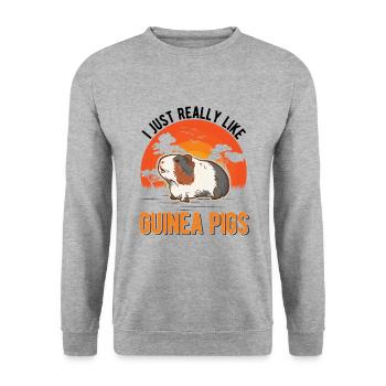 J’aime beaucoup les cochons d’Inde Meerschweinchen - Sweat-shirt Unisexe - gris chiné - Devant - Alina (178cm) & Michal (187cm)