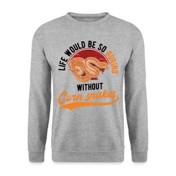 Corn Snake Cadeau Corn Snake - Sweat-shirt Unisexe - gris chiné - Devant - Alina (178cm) & Michal (187cm)