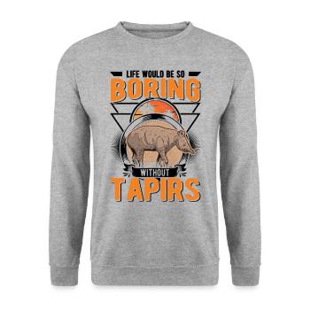 Life would be so boring without Tapirs - Unisex Sweatshirt - salt & pepper - Front - Alina (178cm) & Michal (187cm)