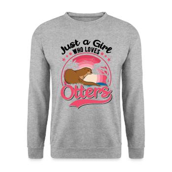Otter Girl Otter Sea Otter - Unisex Sweatshirt - salt & pepper - Front - Alina (178cm) & Michal (187cm)