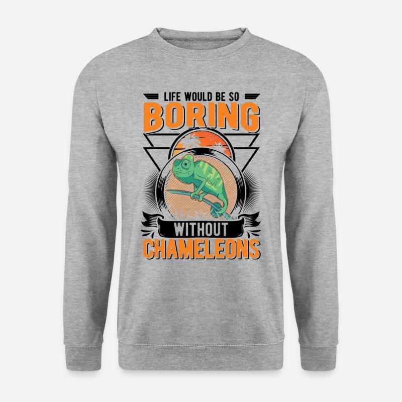 Chamäleon Geschenk Chameleon - Unisex Pullover - Weißgrau meliert