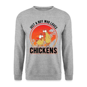 Chickens Young Chicken Chicken Coop - Unisex Sweatshirt - salt & pepper - Front - Alina (178cm) & Michal (187cm)