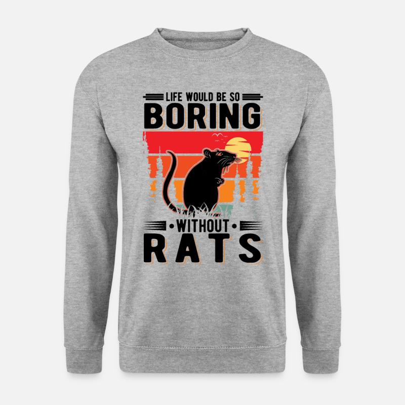 Ratte Geschenk Hausratte - Unisex Pullover - Weißgrau meliert