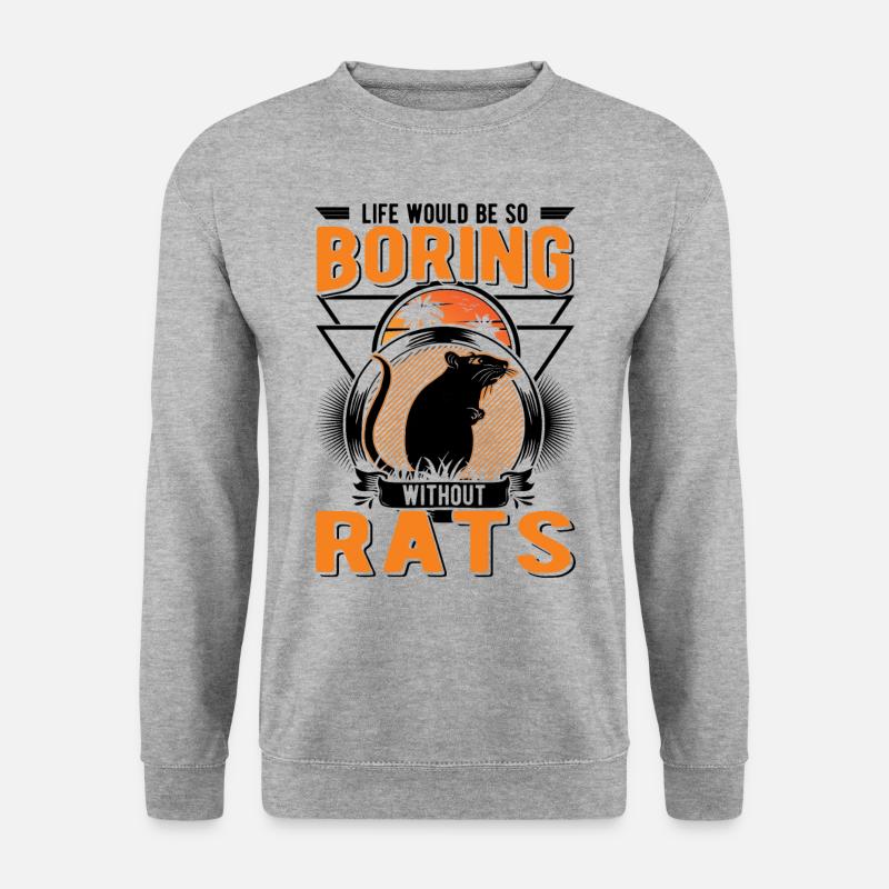 Ratte Geschenk Hausratte - Unisex Pullover - Weißgrau meliert