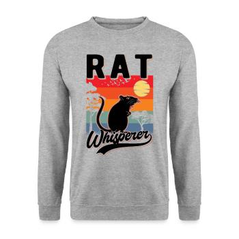 Rattenflüsterer Ratte Geschenk - Unisex Pullover - Weißgrau meliert - Vorne - Alina (178cm) & Michal (187cm)