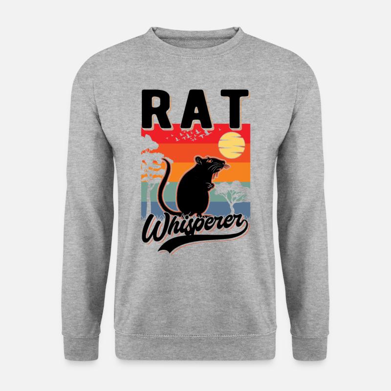 Rattenflüsterer Ratte Geschenk - Unisex Pullover - Weißgrau meliert