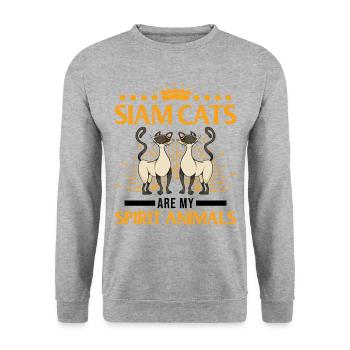 Siamese Cats Ding Siam Cat Siamese Cat - Unisex Sweatshirt - salt & pepper - Front - Alina (178cm) & Michal (187cm)