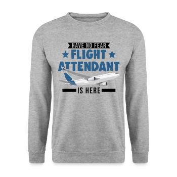 Flight Attendant Gift Flight Attendant - Unisex Sweatshirt - salt & pepper - Front - Alina (178cm) & Michal (187cm)