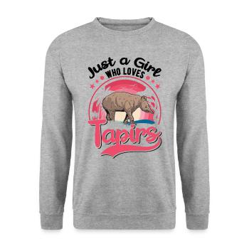 Just a Girl Who loves Tapirs - Unisex Sweatshirt - salt & pepper - Front - Alina (178cm) & Michal (187cm)
