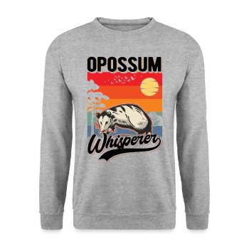 Opossum Flüsterer Opossum Whisperer - Unisex Pullover - Weißgrau meliert - Vorne - Alina (178cm) & Michal (187cm)