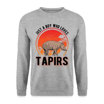 Just a Boy who loves Tapirs - Unisex Sweatshirt - salt & pepper - Front - Alina (178cm) & Michal (187cm)