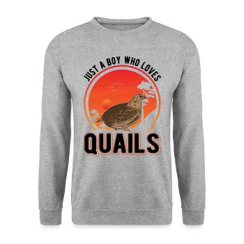 Juste un garçon qui aime les cailles Wachtel - Sweat-shirt Unisexe - gris chiné - Devant - Alina (178cm) & Michal (187cm)