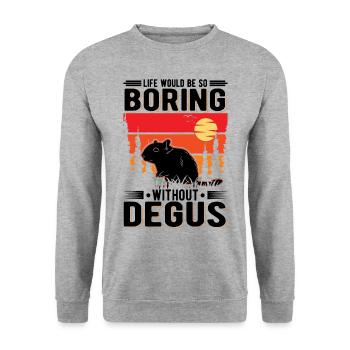 La vie serait si ennuyeuse sans Degus - Sweat-shirt Unisexe - gris chiné - Devant - Alina (178cm) & Michal (187cm)
