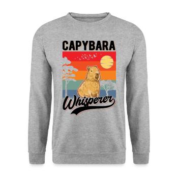 Capybara Flüsterer Capybara Whisperer - Unisex Pullover - Weißgrau meliert - Vorne - Alina (178cm) & Michal (187cm)