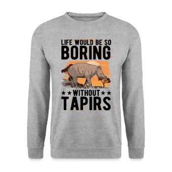 Life would be so boring without Tapirs - Unisex Sweatshirt - salt & pepper - Front - Alina (178cm) & Michal (187cm)