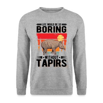 Life would be so boring without Tapirs - Unisex Pullover - Weißgrau meliert - Vorne - Alina (178cm) & Michal (187cm)