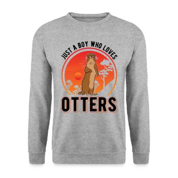 Loutre Jeune Loutre de mer - Sweat-shirt Unisexe - gris chiné - Devant - Alina (178cm) & Michal (187cm)