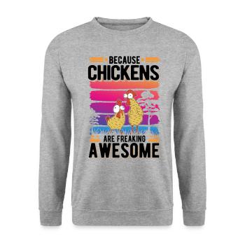 Chicken Farmer Chicken Coop - Unisex Sweatshirt - salt & pepper - Front - Alina (178cm) & Michal (187cm)