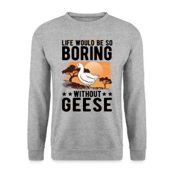 Oies Cadeau Oie Éleveur Oie Oie - Sweat-shirt Unisexe - gris chiné - Devant - Alina (178cm) & Michal (187cm)