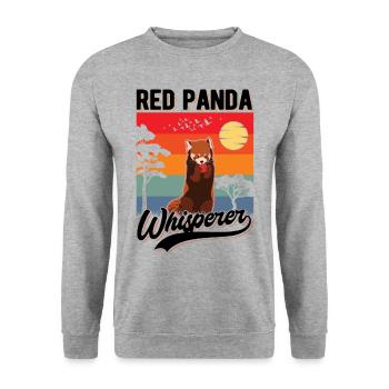 Roter Panda Flüsterer Red Panda Whisperer - Unisex Pullover - Weißgrau meliert - Vorne - Alina (178cm) & Michal (187cm)