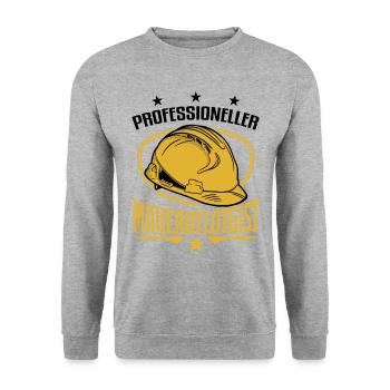 Wallologue professionnel Maître Maçon Maurer - Sweat-shirt Unisexe - gris chiné - Devant - Alina (178cm) & Michal (187cm)
