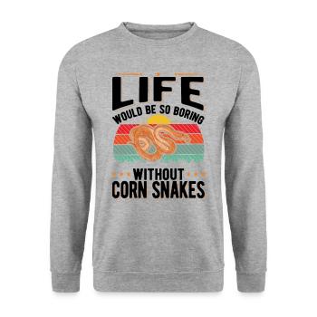 Corn Snake Cadeau Corn Snake - Sweat-shirt Unisexe - gris chiné - Devant - Alina (178cm) & Michal (187cm)
