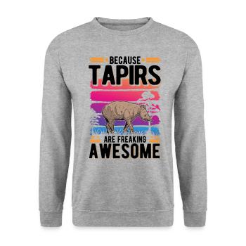 Because Tapirs are freaking awesome - Unisex Pullover - Weißgrau meliert - Vorne - Alina (178cm) & Michal (187cm)