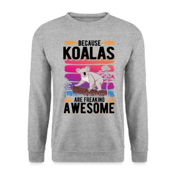 Koala Koala Ours - Sweat-shirt Unisexe - gris chiné - Devant - Alina (178cm) & Michal (187cm)
