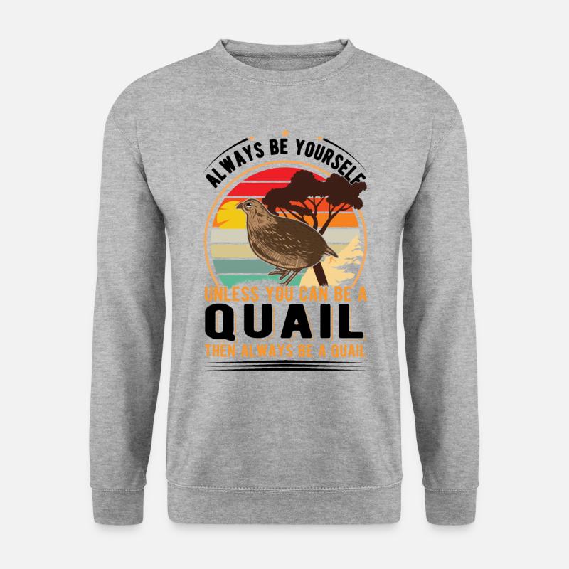 Wachtel Geschenk Zwergwachtel - Unisex Pullover - Weißgrau meliert