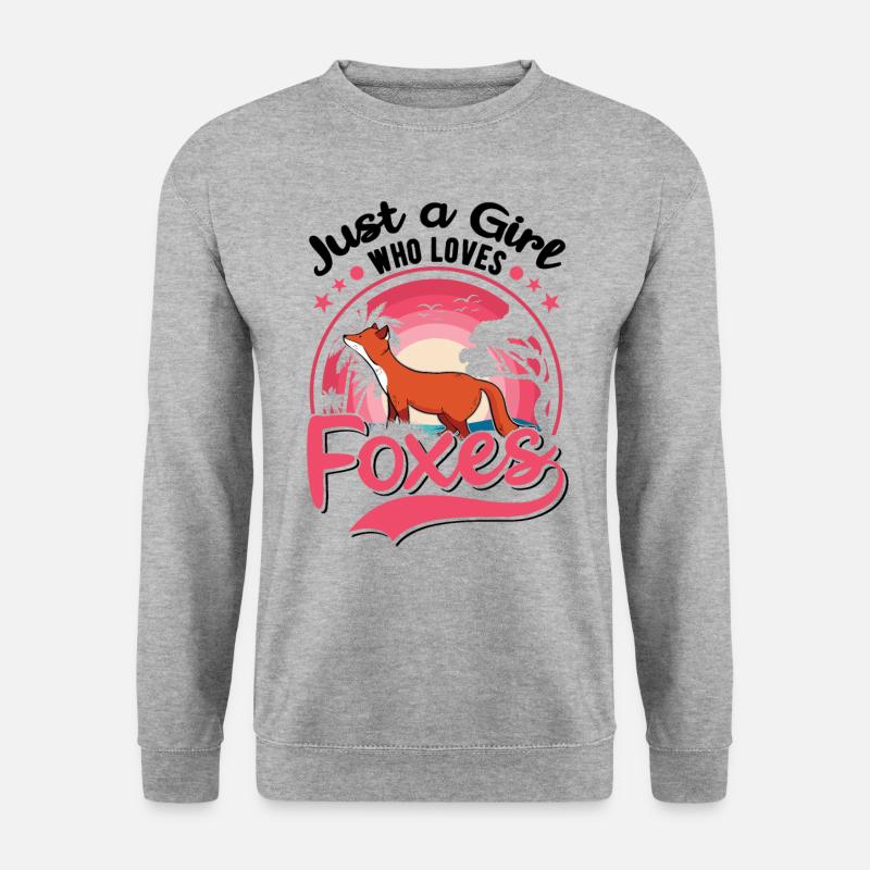 Fuchs Mädchen Geschenk - Unisex Pullover - Weißgrau meliert