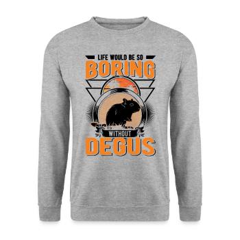 La vie serait si ennuyeuse sans Degus - Sweat-shirt Unisexe - gris chiné - Devant - Alina (178cm) & Michal (187cm)