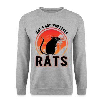 Rat Jeune Rat Domestique Rat Cadeau - Sweat-shirt Unisexe - gris chiné - Devant - Alina (178cm) & Michal (187cm)