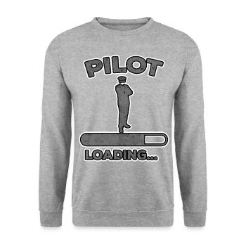 Airplane Pilot Flying Training I Gift - Unisex Sweatshirt - salt & pepper - Front - Alina (178cm) & Michal (187cm)