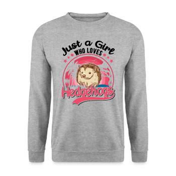 Igel Mädchen Stacheligel - Unisex Pullover - Weißgrau meliert - Vorne - Alina (178cm) & Michal (187cm)