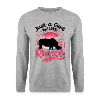 Nashorn Mädchen Rhino Girl - Sweat-shirt Unisexe - gris chiné - Devant - Alina (178cm) & Michal (187cm)