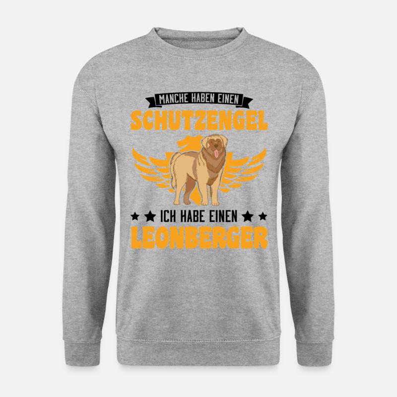 Leonberger Schutzengel - Unisex Pullover - Weißgrau meliert