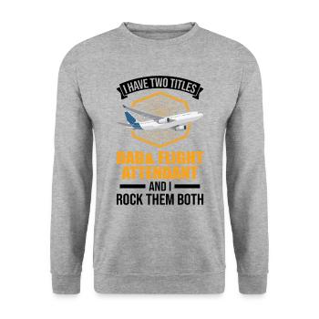 Flight Attendant Father Flight Attendant Dad - Unisex Sweatshirt - salt & pepper - Front - Alina (178cm) & Michal (187cm)