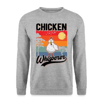 Chicken Whisperer Chicken Farmer - Unisex Sweatshirt - salt & pepper - Front - Alina (178cm) & Michal (187cm)