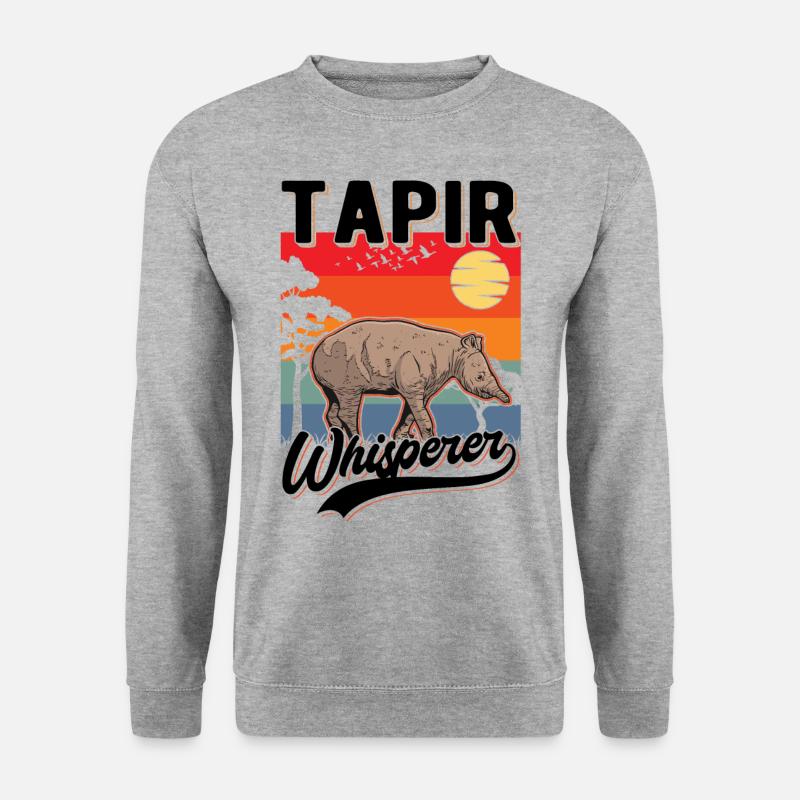 Tapir Whisperer Tapir Flüsterer - Unisex Pullover - Weißgrau meliert