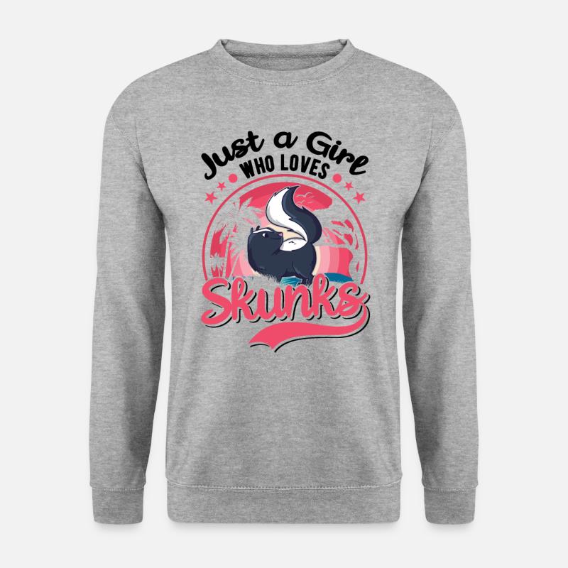 Stinktier Mädchen Skunk - Unisex Pullover - Weißgrau meliert