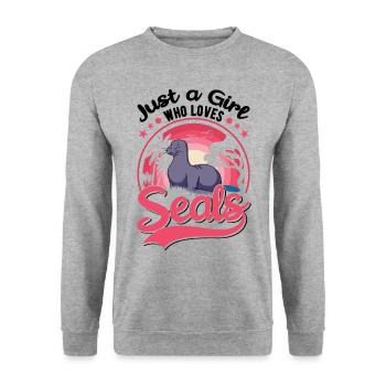 Seal Girls - Sweat-shirt Unisexe - gris chiné - Devant - Alina (178cm) & Michal (187cm)